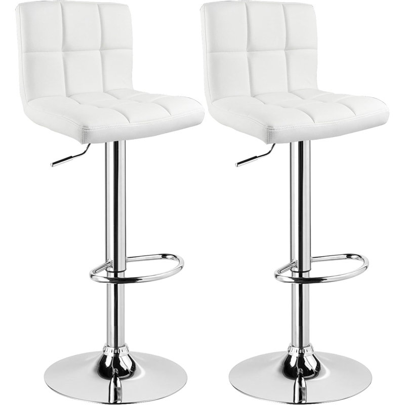 Figg Adjustable Height Bar Stool, White