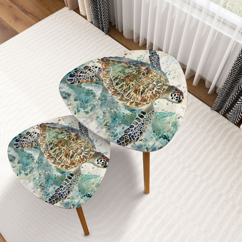 Ensemble de 2 tables basses gigognes Triangle