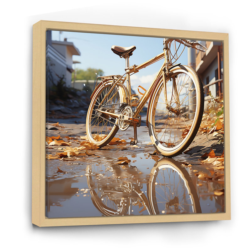 Or sur roues, impression sur toile, H 16 po x l 16 po x P 1 po, Cadre naturel flottant