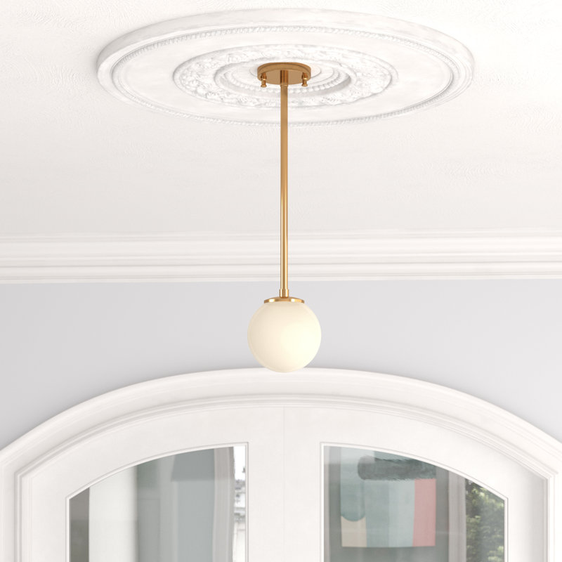 Luminaire suspendu sphère 1 lumière Madiun, Or