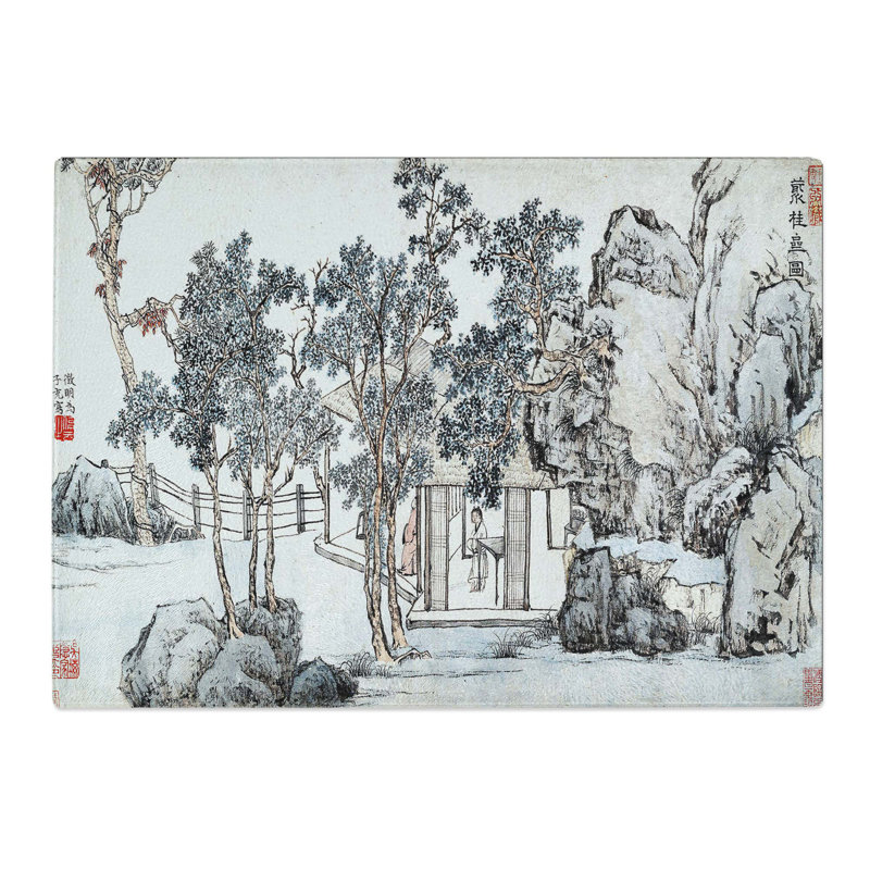 Tempered Glass the Cassia Grove by Wen Zhengming Chopping Board, 39 cm x 28.5 cm