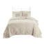 Couvre-lit très grand / très grand taupe - médaillon léger en chenille de coton 3 pièces avec couvre-lit 2 taies décoratives incluses-117569610