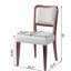 2 chaises de salle à manger rembourrées en tissu avec finition noyer - côté avec structure, conception ergonomique et confort pour toute utilisation de lignes incurvées