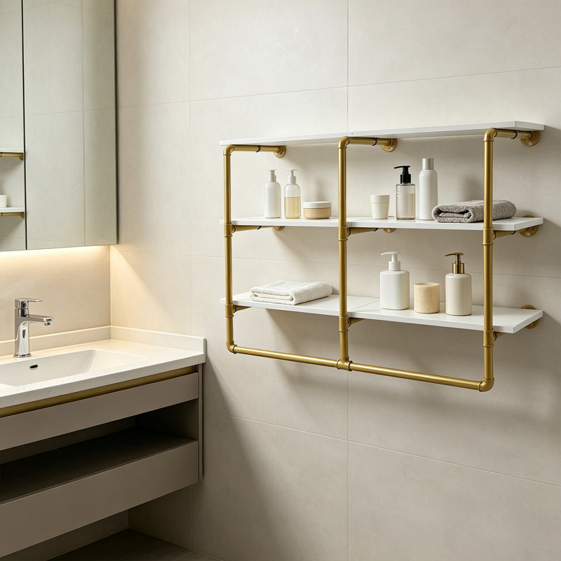 3 -Piece Iron Industrial Pipe Shelves