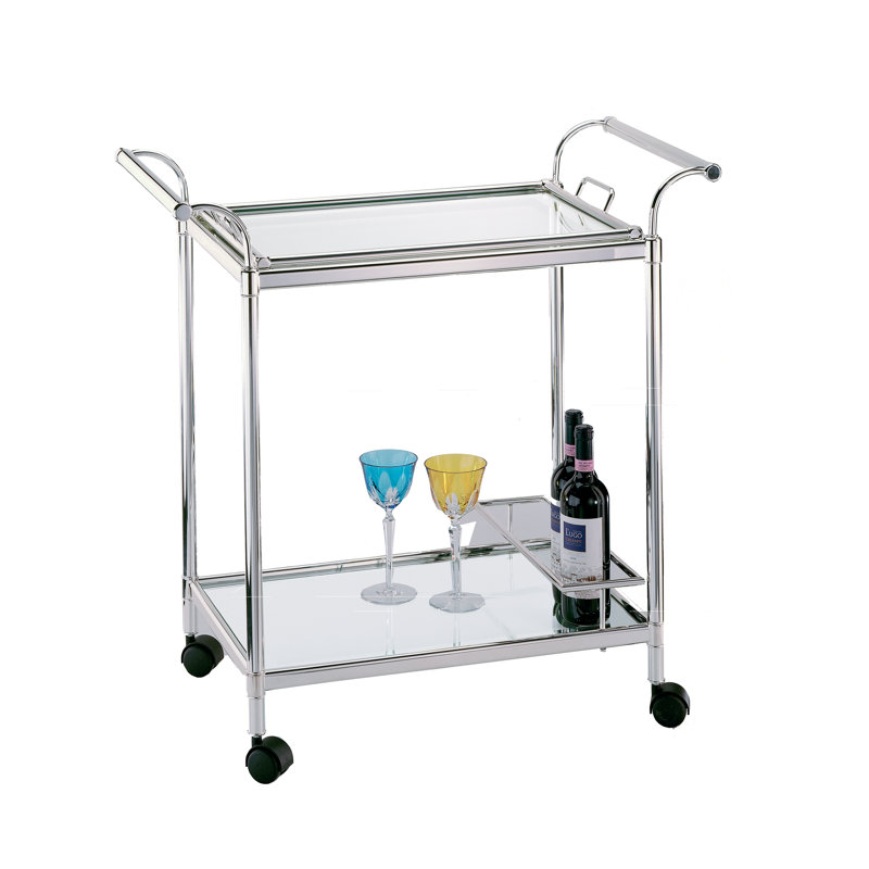 Masini Silver Trolley Bar Cart