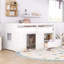 Lit simple, lit mezzanine simple en bois massif avec escalier, tiroir et tablette de couleur blanche
