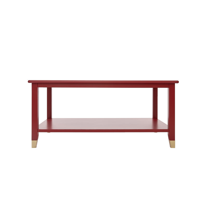 Athina Frame Coffee Table with Storage, Red, Red