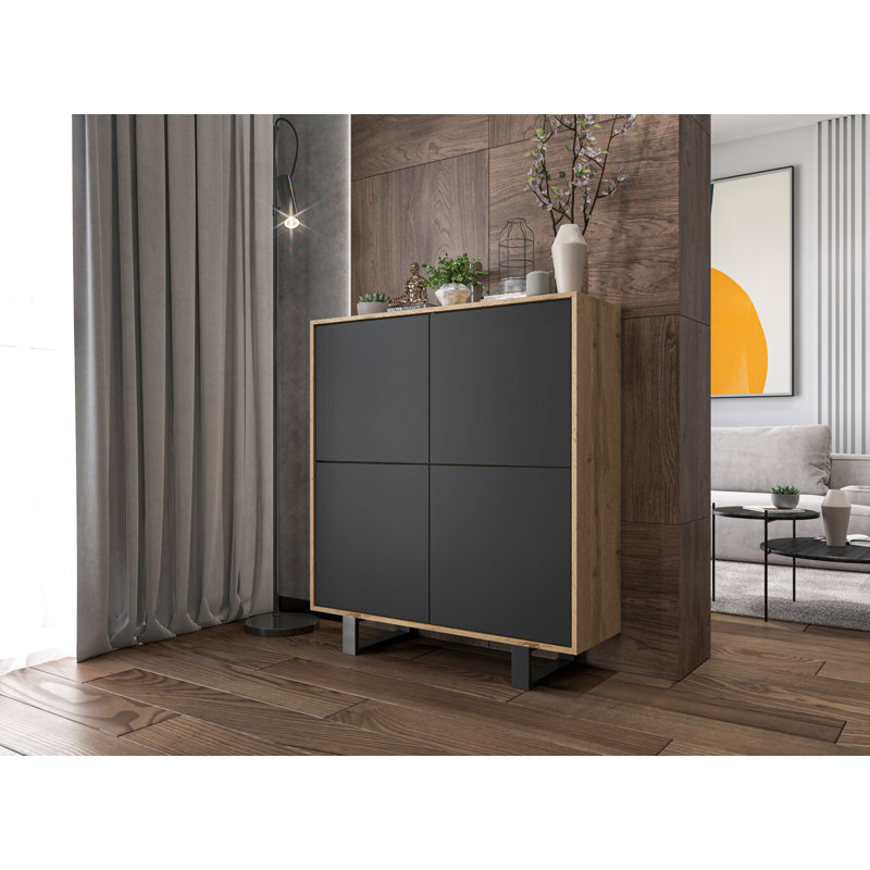 Hosie 113cm W Chest, Oak Wotan/Black