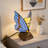 Tiffany Blue Fairy Butterfly Nightstand Table Lamps