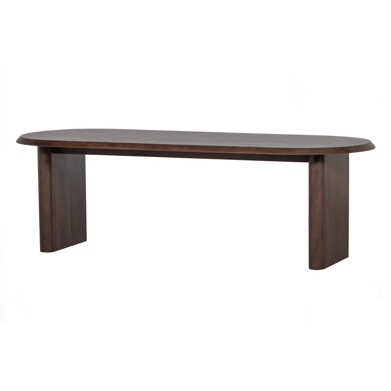 Oval Solid Wood Dining Table, 75 H x 240 L x 87 W cm