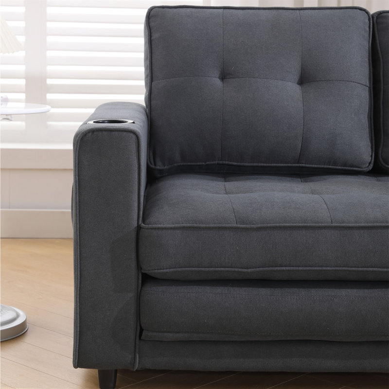 {Vidéo fournie} Canapé-lit convertible 3-en-1 pour futon, Gris foncé