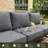 Outdoor Aluminum Furniture Set with Coffee Table, Modern Patio Conversation Sets for Porch, Backyard-1876574922
