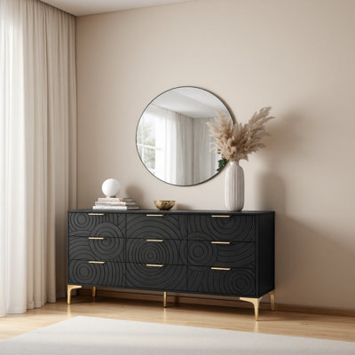 Commode à tiroirs, commode en bois moderne avec poignées en métal, grand meuble télé de rangement pour chambre à coucher, salon, couloir, rangement pour garde-robe