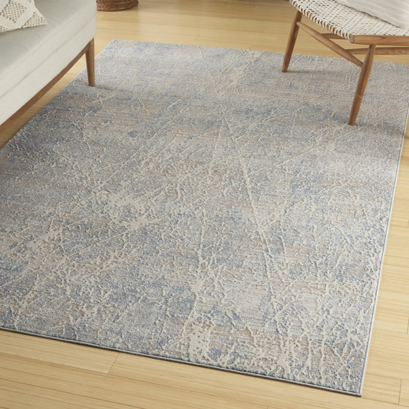 Zellmer Machine Woven Beige Blue Indoor Rug, Rectangle 160 x 221cm