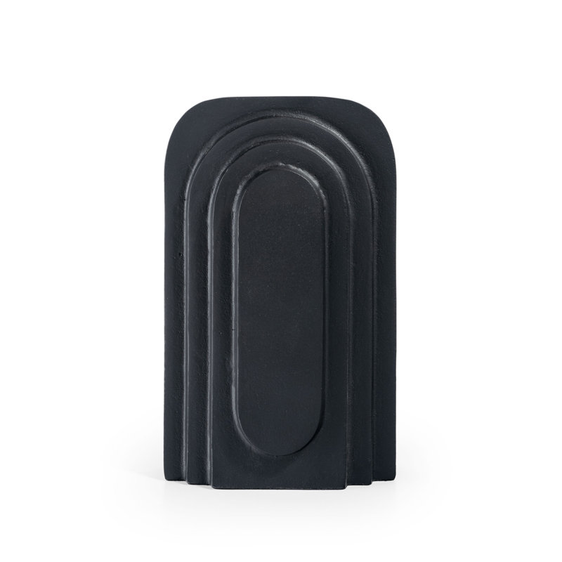 Calyx Handmade Aluminum Table Vase, Black