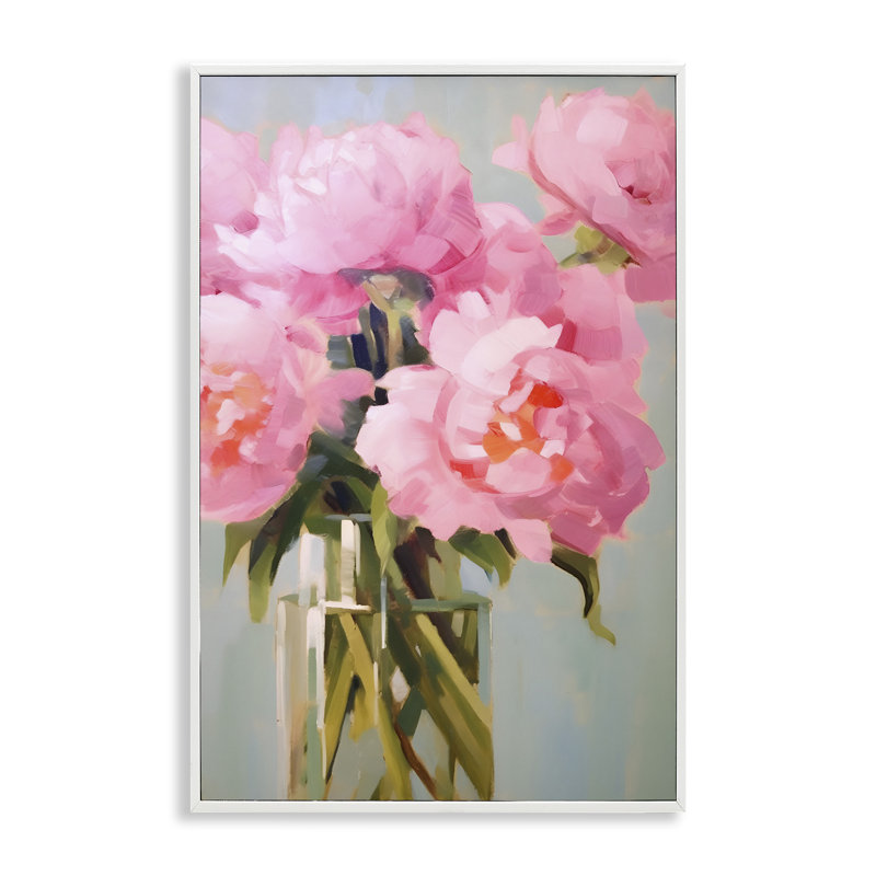 Rosé rosé gris, estampe numérique encadrée par Petals Prints Design, Estampe numérique encadrée blanc bord de mer