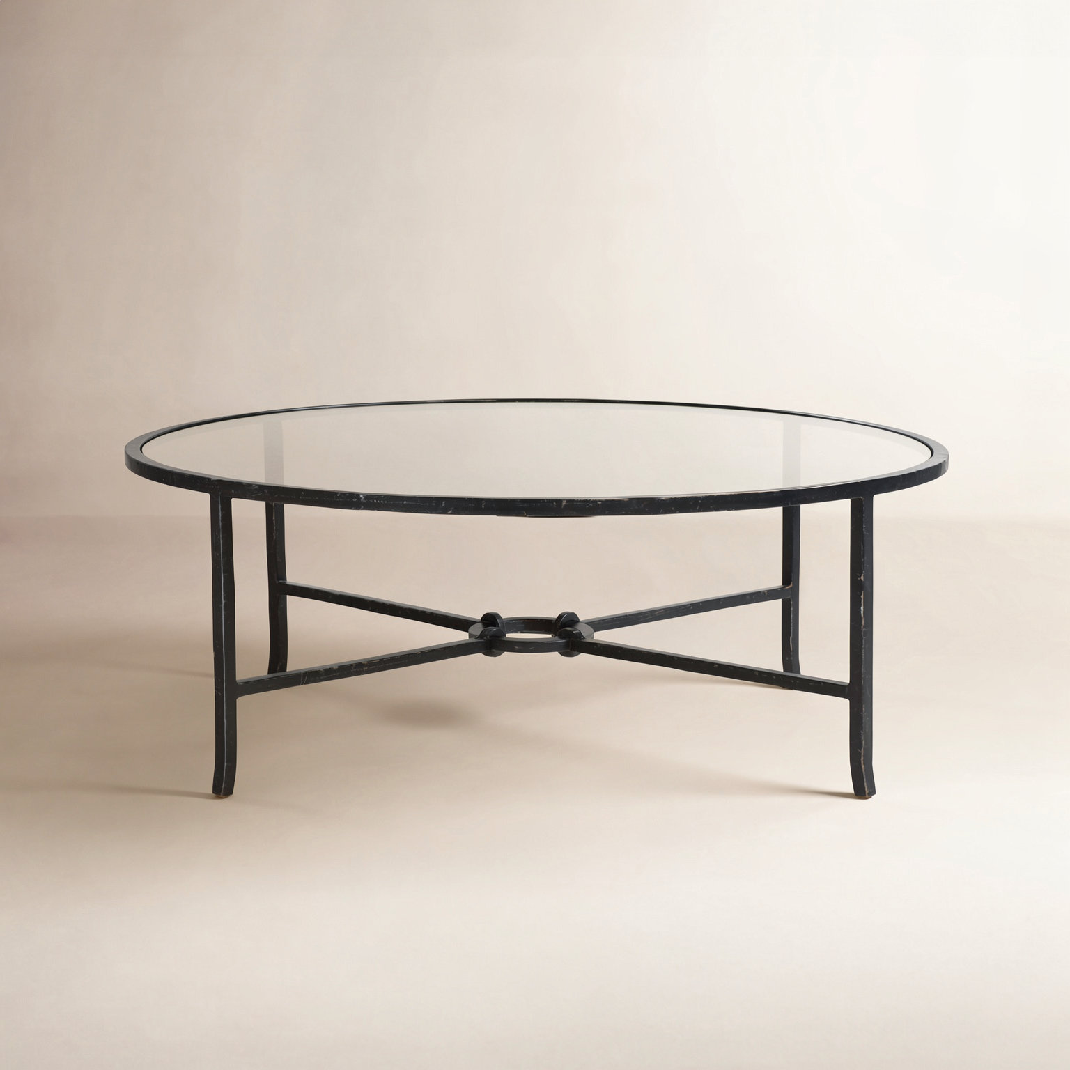 Markley Forged Metal Round Coffee Table, Black