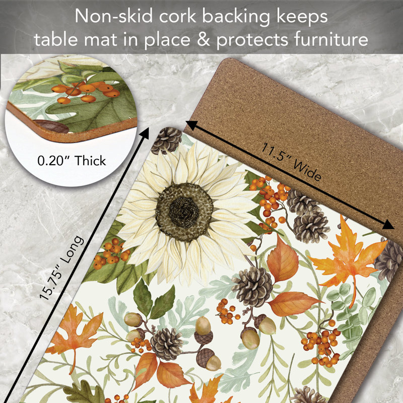 Plastic / Acrylic Floral Rectangle Placemat