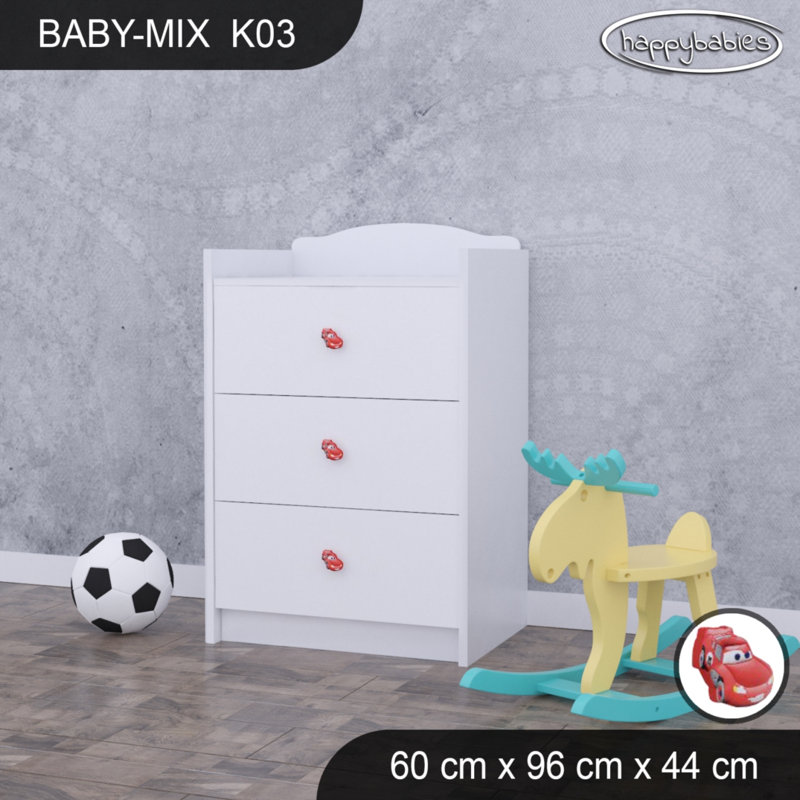 Baby Mix Kids 3 - Drawer Dresser, White