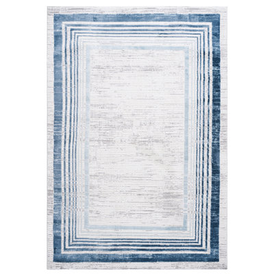 Tapis tissé et tissé en bleu 8X10