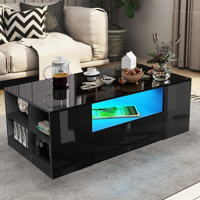 Busra Coffee Table with Storage, Black