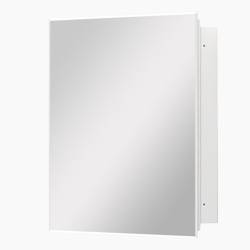 28 x 28 Inches Medicine Cabinet With Beveled Frameless Mirror& Removable Shelves, Recess or Surface Mount,Already Assembly