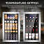 Réfrigérateur à boissons de 17,32 po l 3,2 pi cu, 26 bouteilles de vin, porte en acier inoxydable, panneau tactile, 32-61 ℉, DEL, tablettes amovibles