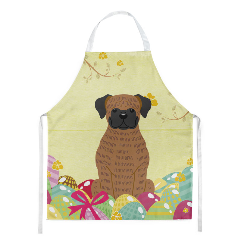 Tablier œufs de pâques, Jaune / Noir / Brun, Boxer bringé