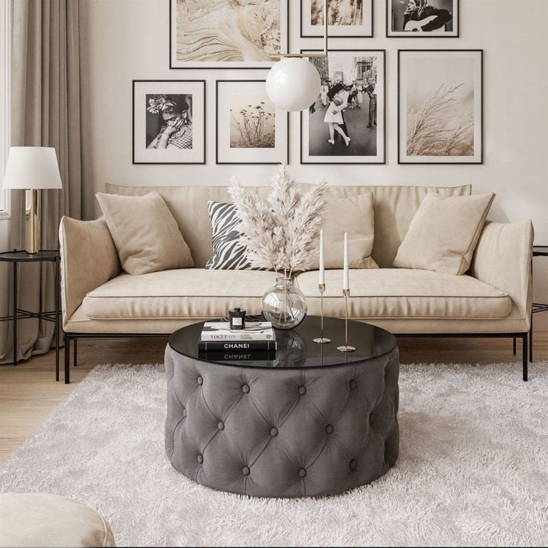 Diane Coffee Table, White, Dark Grey