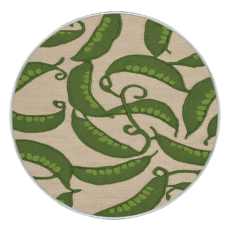  Tapis lavable pois pois mange-tout, Rond 3 pi