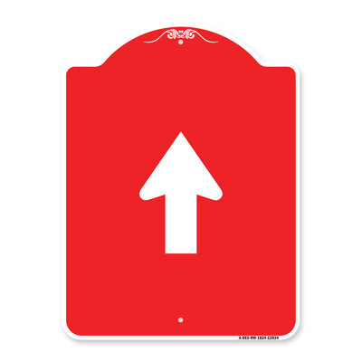Signe Signmission Designer Series - Signe droit - Signe droit (symbole) | Panneau architectural rouge et blanc en aluminium de gros calibre 18 po x 18 po | Protégez votre entreprise | Fabriqué aux États-Unis