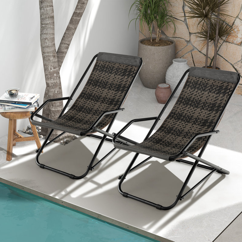Thijmen Metal Outdoor Lounge Chair, No