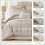 Ensemble de couette 7 pièces King en chambray dentelle jacquard, 264 x 234 cm, avec oreillers-135278198