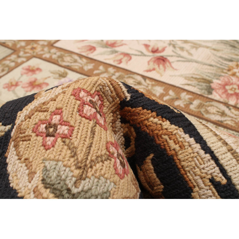 Tapisserie Dynasty ivoire kilim 8 pi 7 po x 11 pi 10 po