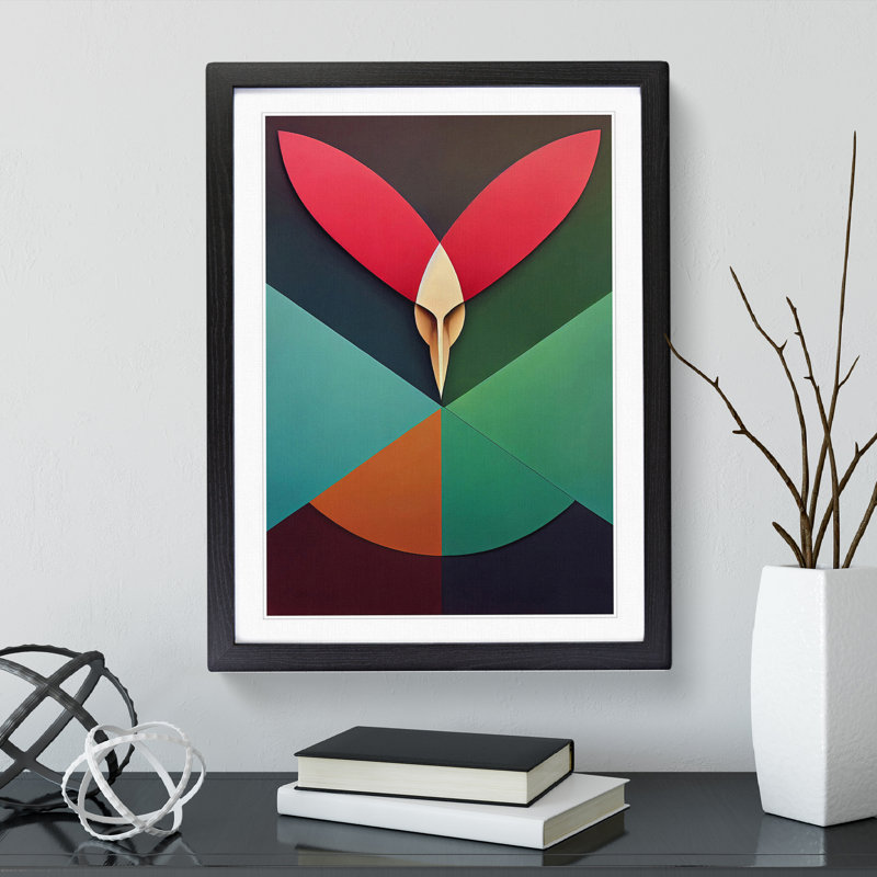 Unbeatable Abstract Art - Wall Art, Black Picture Frame, 66cm H x 48cm W, White
