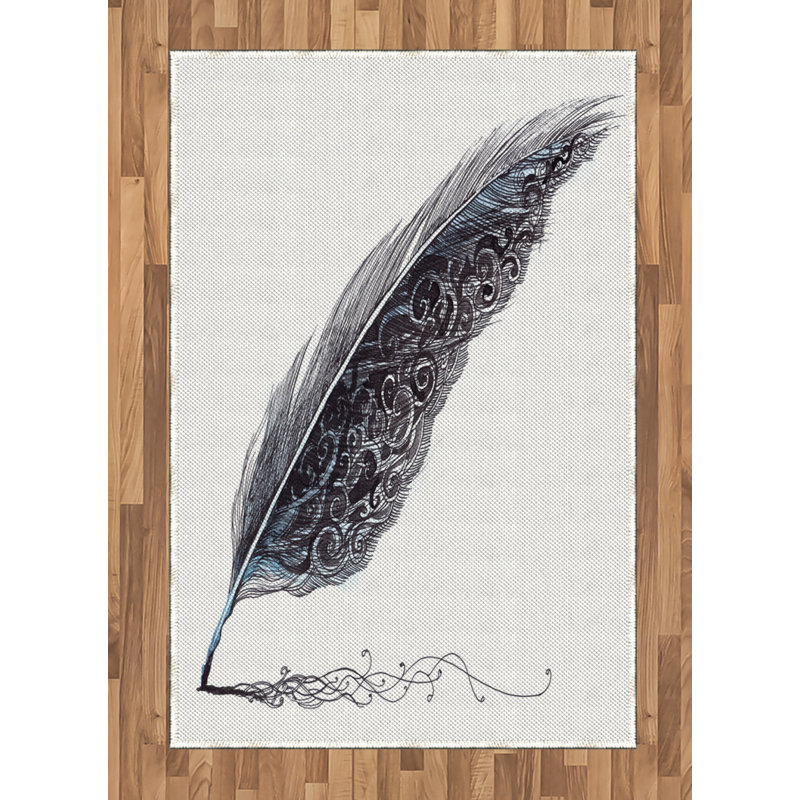 Gray High Density Long Fiber Poly Threads Decorative Area Rug Carpet, Rectangle 4' x 5'8"