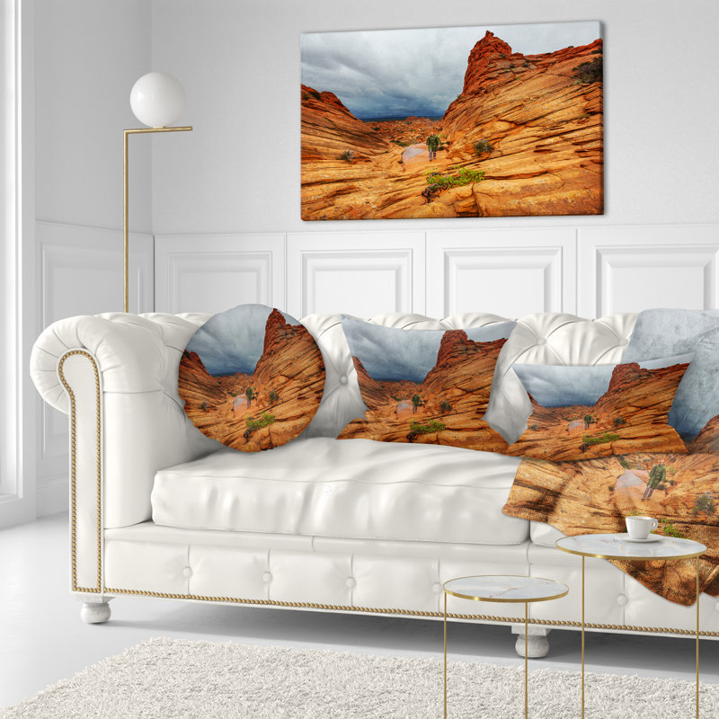 Coussin Schafer Landscape Vermillion, Marron foncé