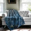 Blue Fading Florals - Couverture en sherpa de qualité supérieure 1 pièce-101596970