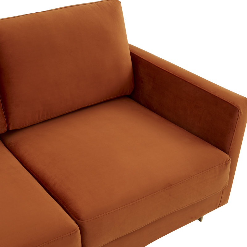 Bellago Modern Velvet 3-Seater Sofa with Stainless Steel Base – Comfortable Upholstered Couch with Removable Cushions for Living Room, Office & Lounge