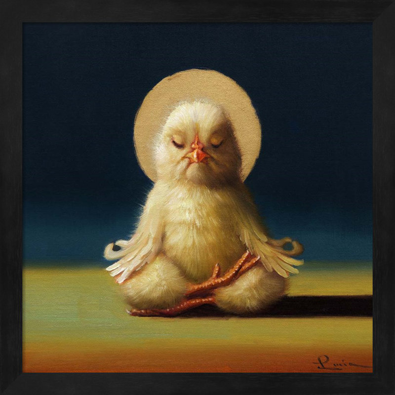 «Yoga Chick Half Lotus» par Lucia Heffernan - impression encadrée