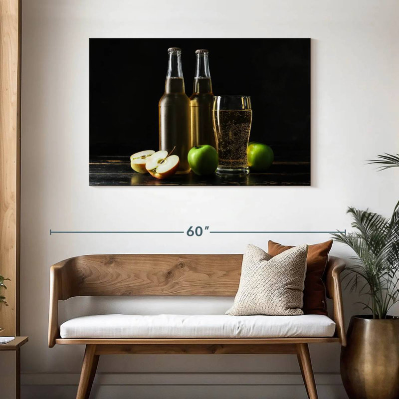 Cidre de pomme pétillant, H 30 po x l 45 po