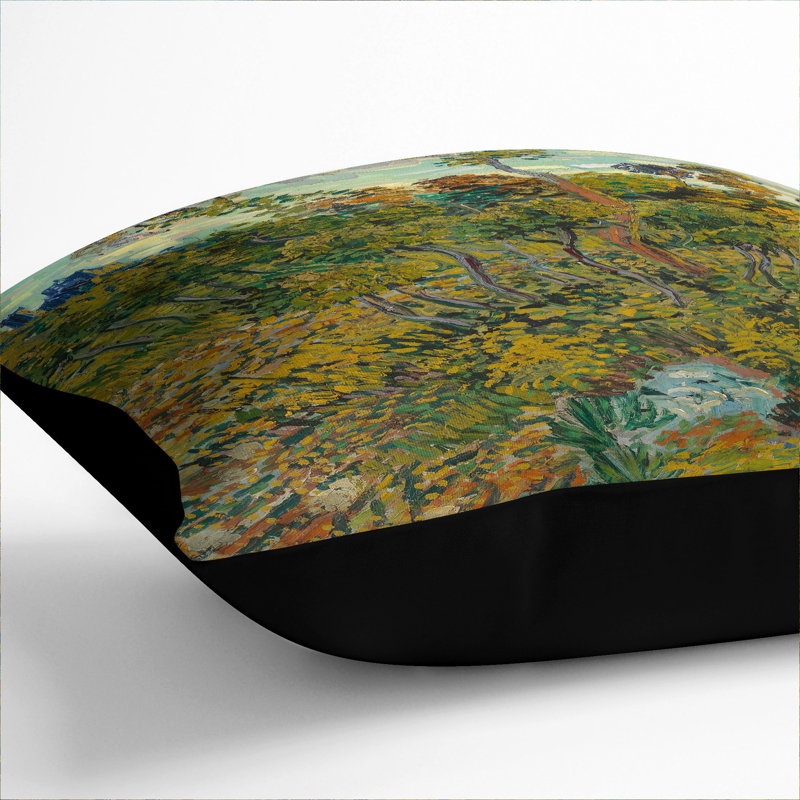 Sunset At Montmajour Square Throw Cushion, 55cm H x 55cm W x 20cm D, Black