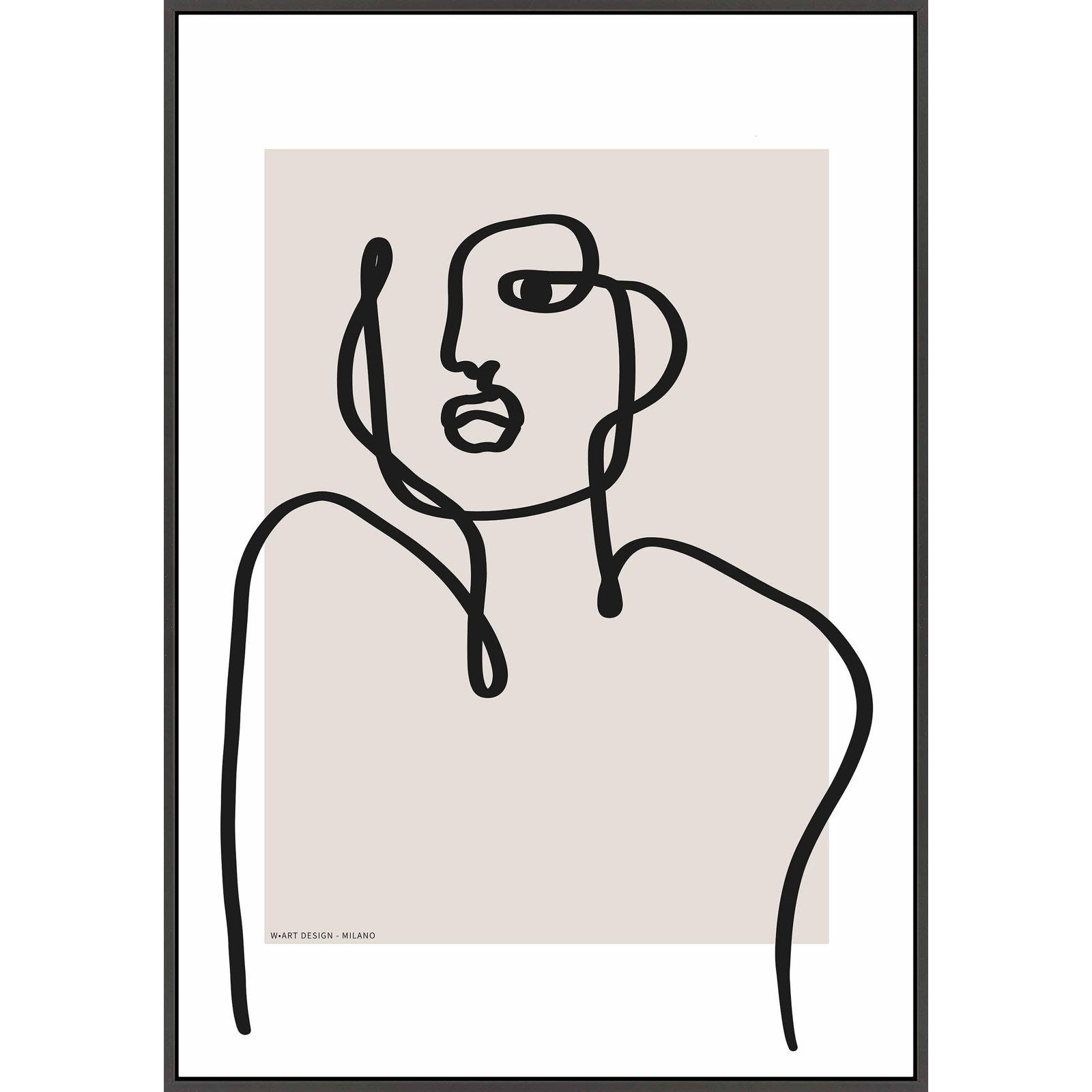 Figure And Form 1 by Romina Gadler, Black Framed Canvas, 30" H x 21" W x 1.25" D