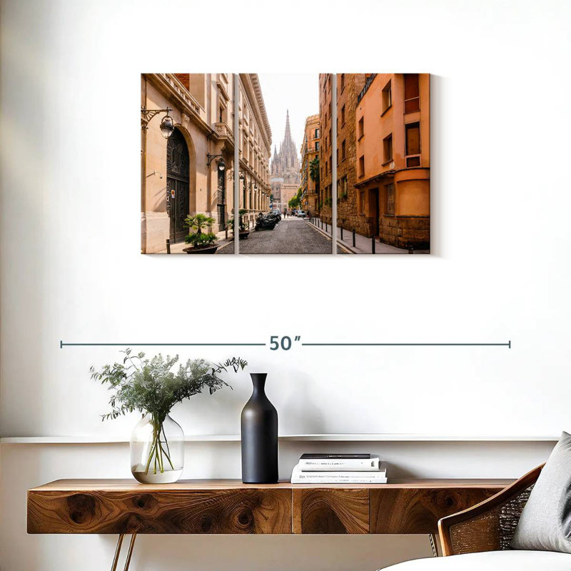 Sebbie, cathédrale de Barcelone depuis la rue, H 20 po x l 33 po
