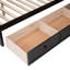 Lit superposé simple au-dessus d'un lit double en bois avec rangement