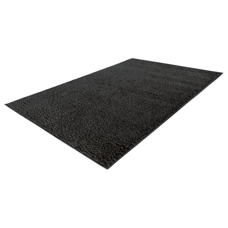 Twist Solid Colour Area Rug, Rectangular 80 x 150cm, Anthracite