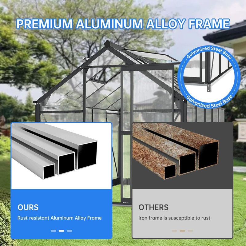 Serre extérieure, serres en polycarbonate pour l'extérieur, 120"