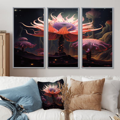 Crewell - Modern Floral Wall Art Print Set