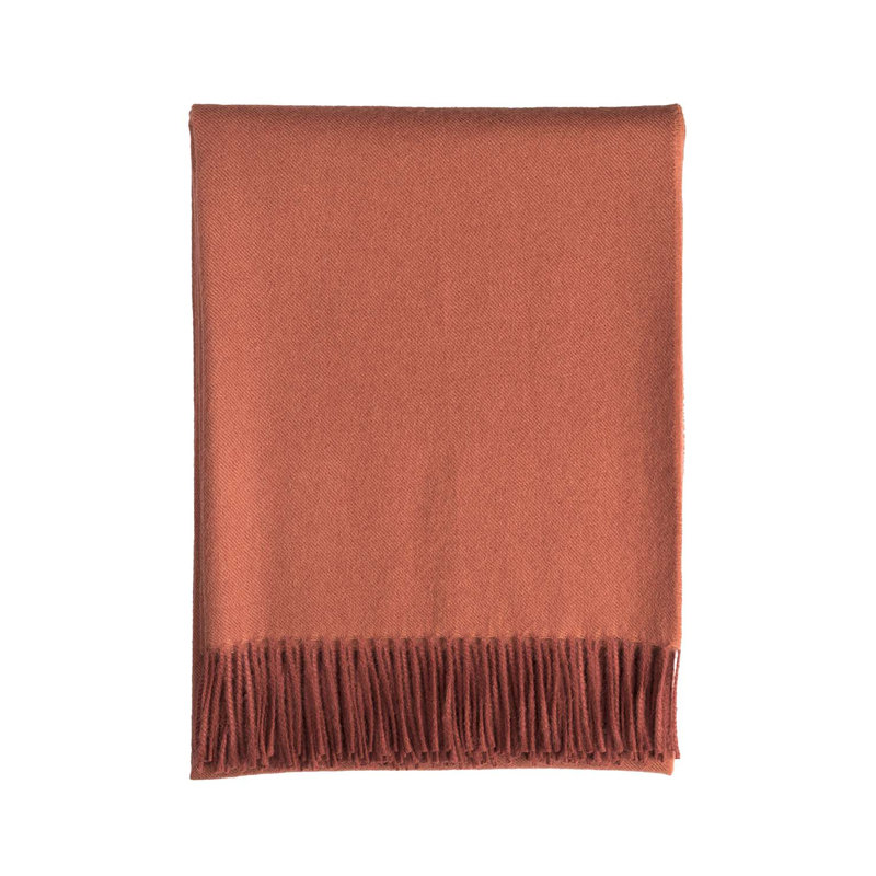 Jeté en alpaga avec frange, Paprika