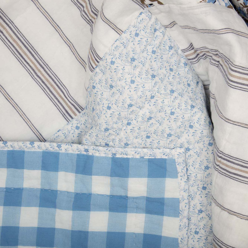 Annie Portabella Floral Patchwork Reversible Cotton Queen Quilt